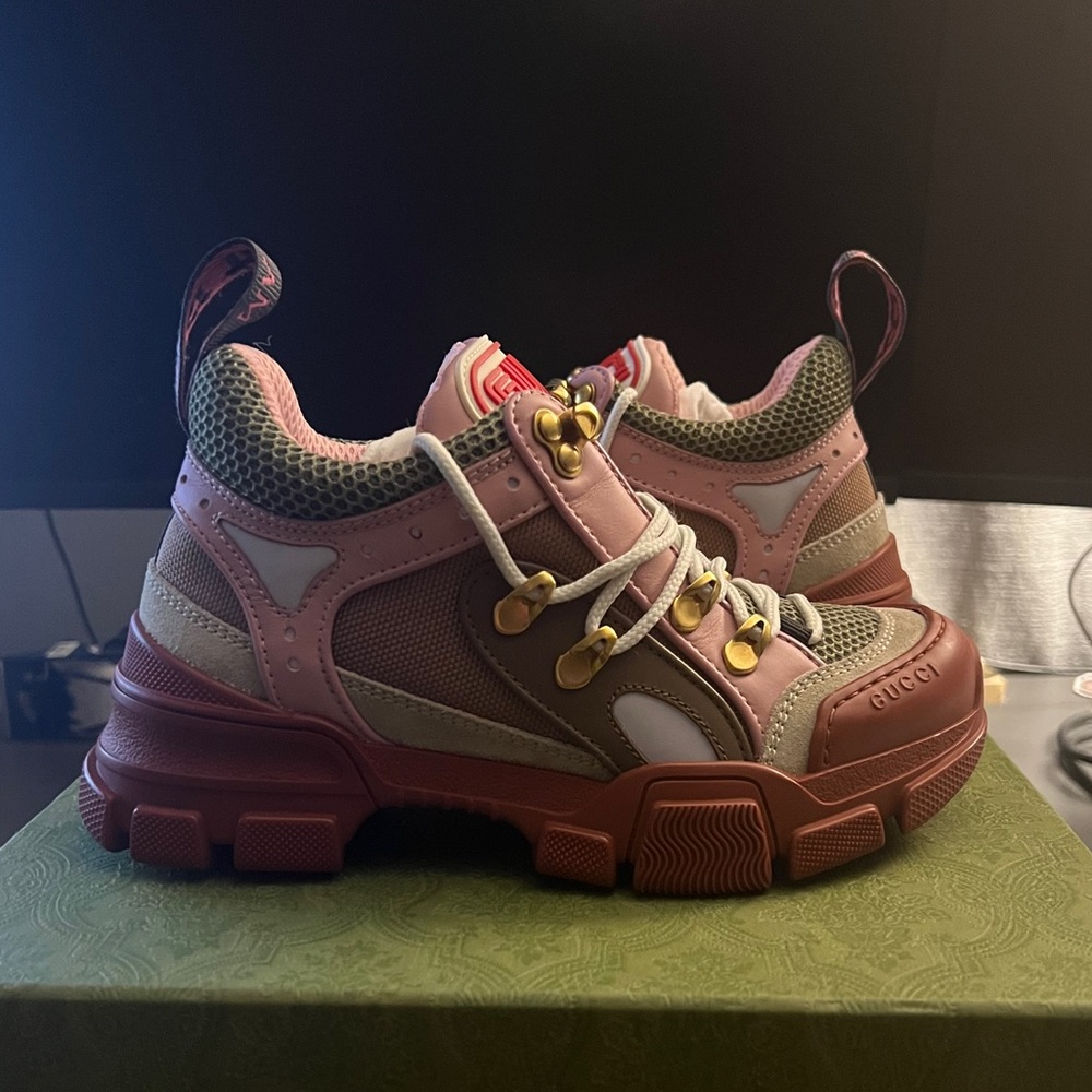 Gucci flashtrek sega brown leather sneaker